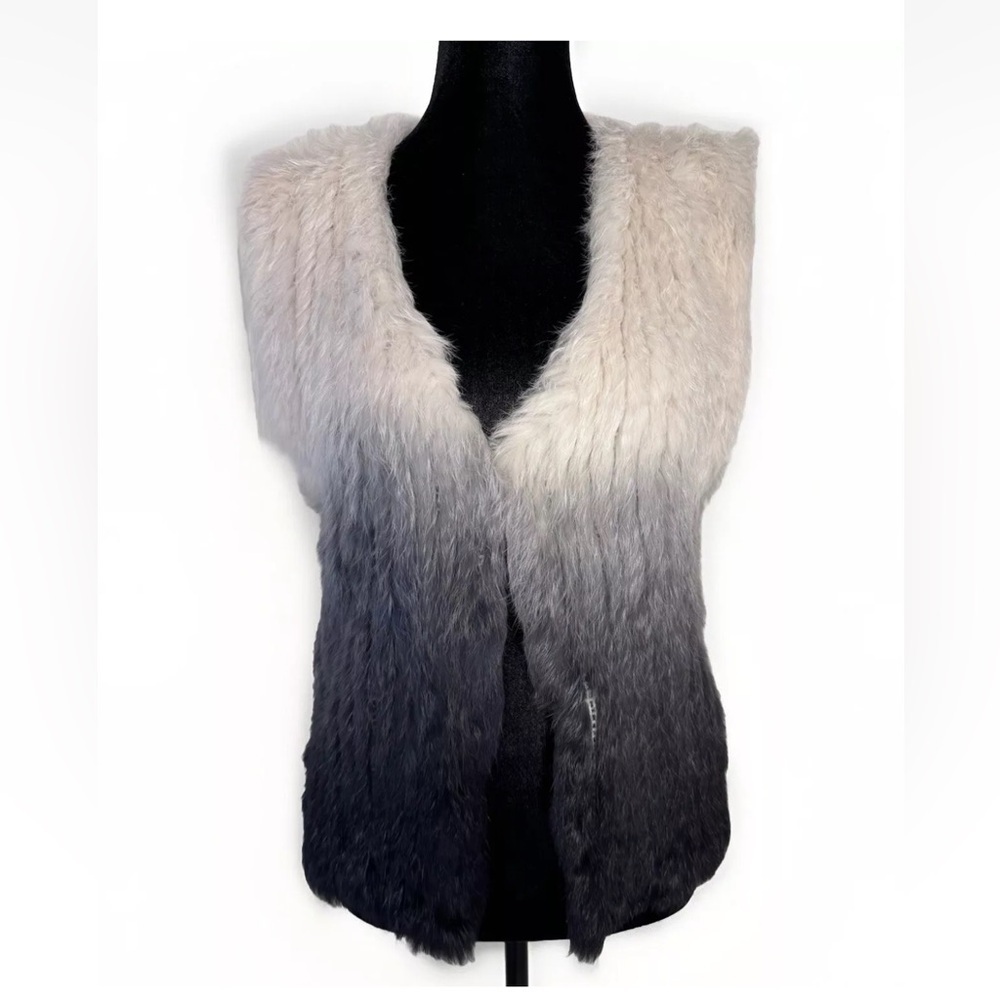 Wish Australia Faux Fur Vest S Super Soft Gray Black Mob Wife Festival Boho EUC